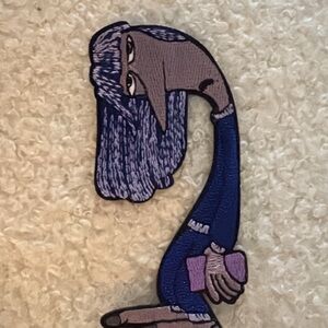 Artistic Blue and Purple Embroidered Patch